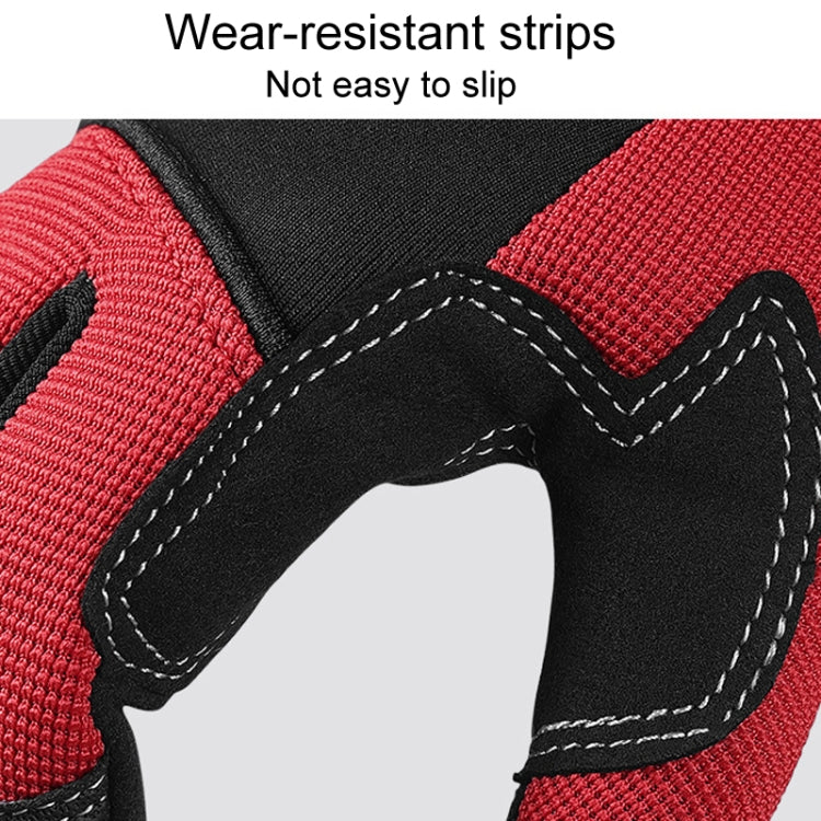 1pair Children Full Finger Breathable Anti-Fall Riding Gloves Outdoor Bicycle Protective Gloves, Size: L - Red And Black