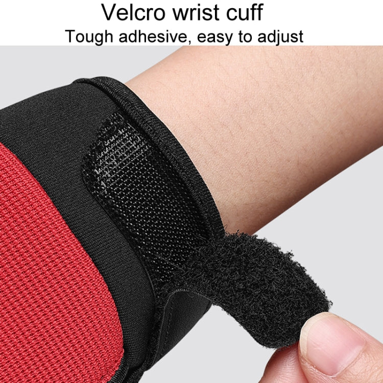 1pair Children Full Finger Breathable Anti-Fall Riding Gloves Outdoor Bicycle Protective Gloves, Size: S - Red And Black