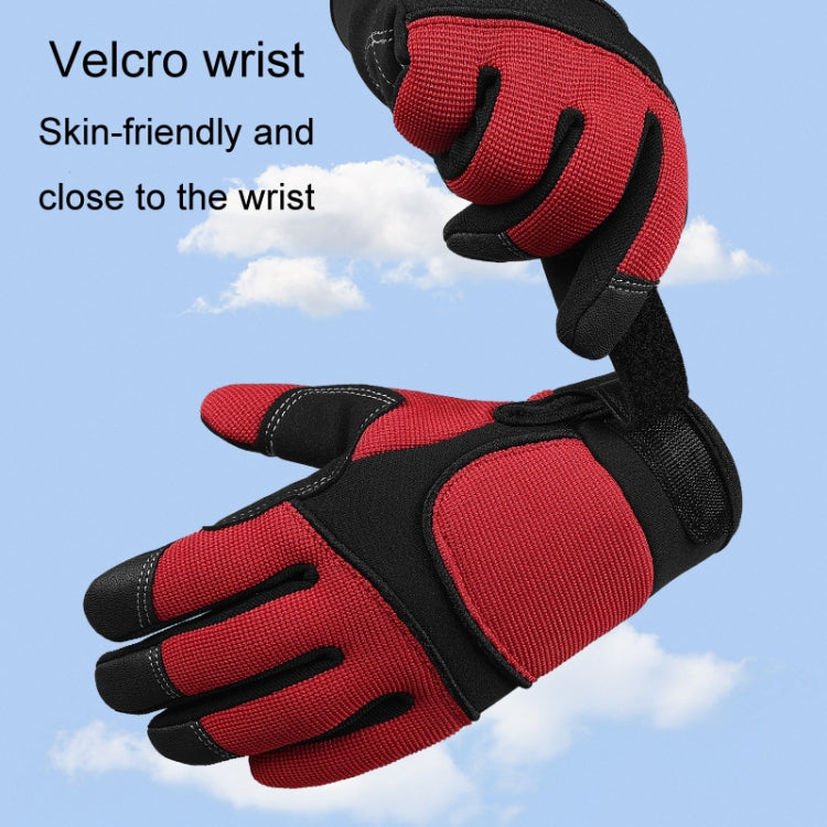 1pair Children Full Finger Breathable Anti-Fall Riding Gloves Outdoor Bicycle Protective Gloves, Size: S - Red And Black