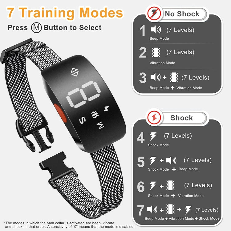 Intelligent Stop Bark Dog Trainer Anti-Barking Pet Supplies - Black