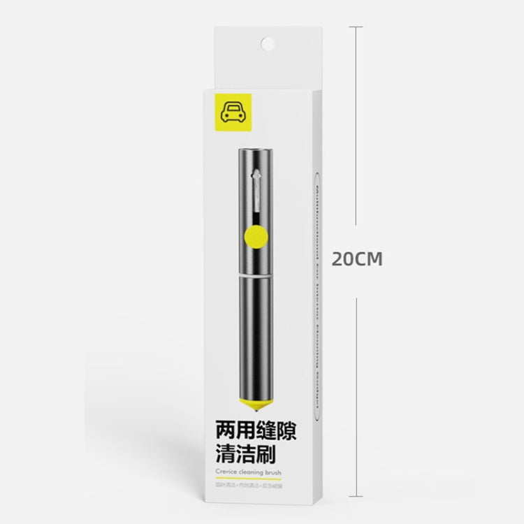 3-In-1 Car Air Outlet Double-Head Cleaning Brush Multi-Functional Detail Brush With Hammer - Grey