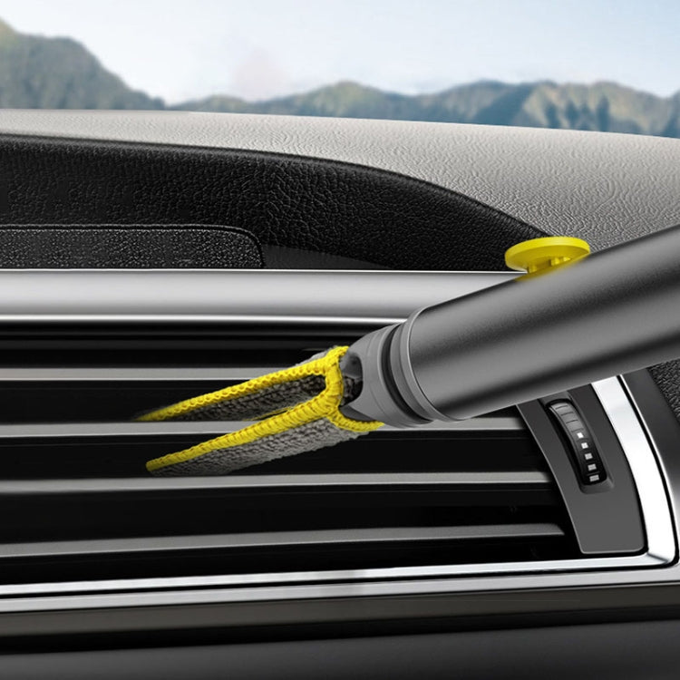 3-In-1 Car Air Outlet Double-Head Cleaning Brush Multi-Functional Detail Brush With Hammer - Grey