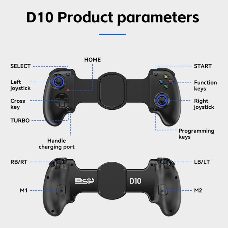 BSP-D10 Wireless Stretch Game Controller for Switch / Android / IOS / PC / PS3 / PS4