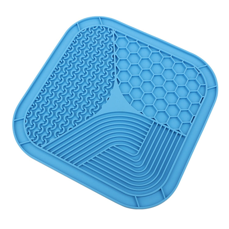 Suction Cup Silicone Pet Licking Pad Dog Anti-Choking Slow Feeding Bowl, Color: Large  - Blue