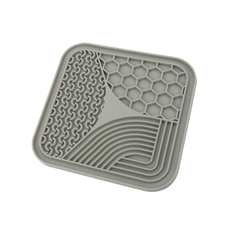 Suction Cup Silicone Pet Licking Pad Dog Anti-Choking Slow Feeding Bowl, Color: Small  - Gray