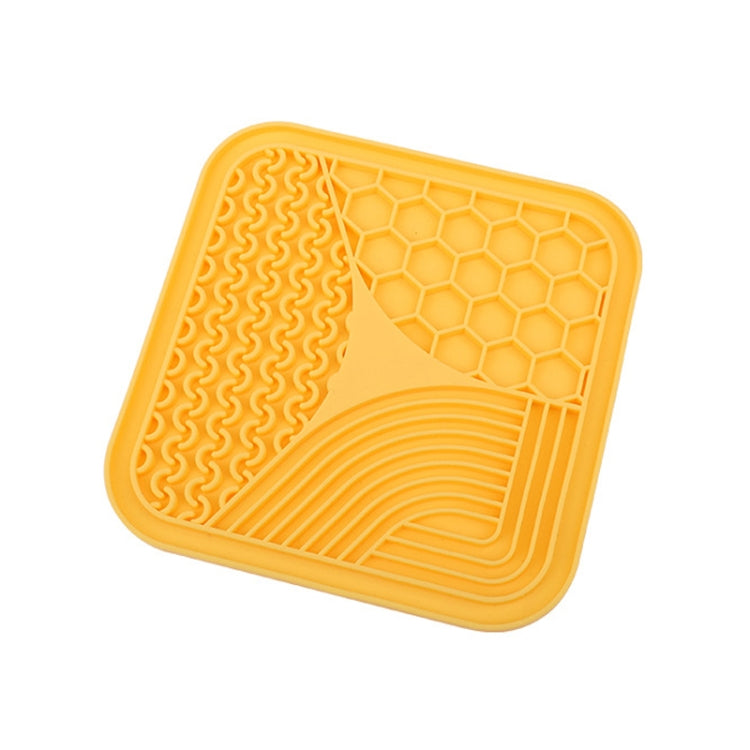 Suction Cup Silicone Pet Licking Pad Dog Anti-Choking Slow Feeding Bowl, Color: Small  - Yellow