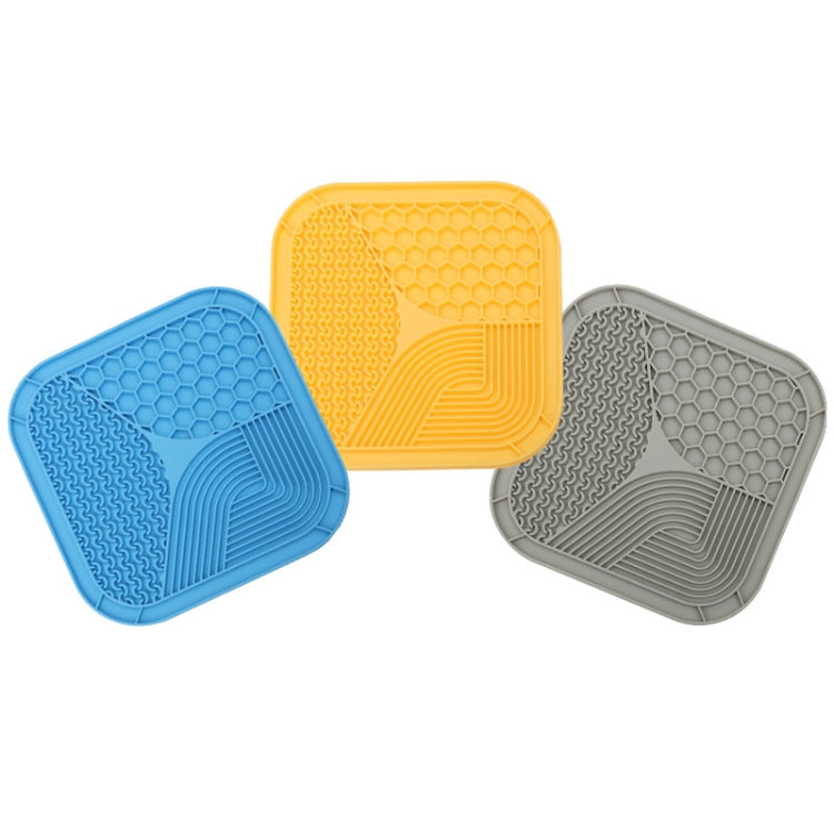 Suction Cup Silicone Pet Licking Pad Dog Anti-Choking Slow Feeding Bowl, Color: Large  - Blue