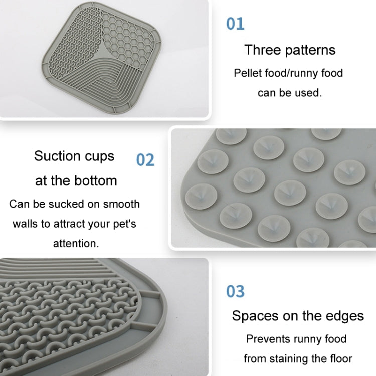 Suction Cup Silicone Pet Licking Pad Dog Anti-Choking Slow Feeding Bowl, Color: Small  - Gray