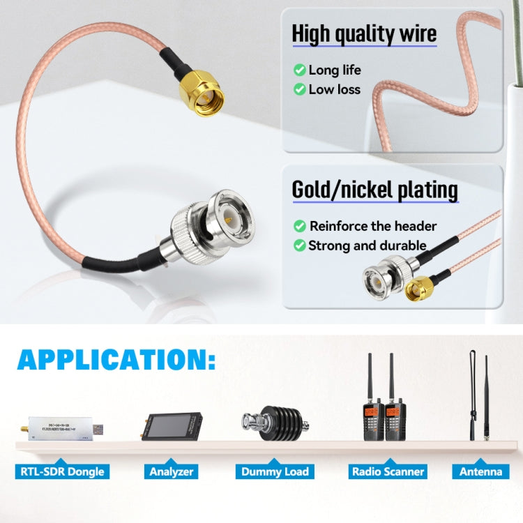 50cm SMA Male To BNC Male RG316 Coaxial RF Adapter Cable