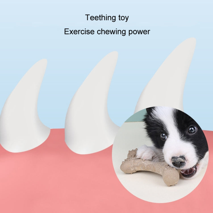 Pet Teething Bone Toy Dogs Chewing Teething Sticks Resistant Biting Interactive Training Supplies - Wood Color