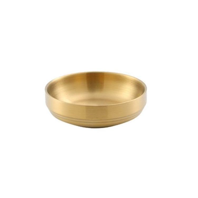304 Stainless Steel Sauce Dish Kitchen Grill Seasoning Dish Cutlery, Model: 13cm Gold