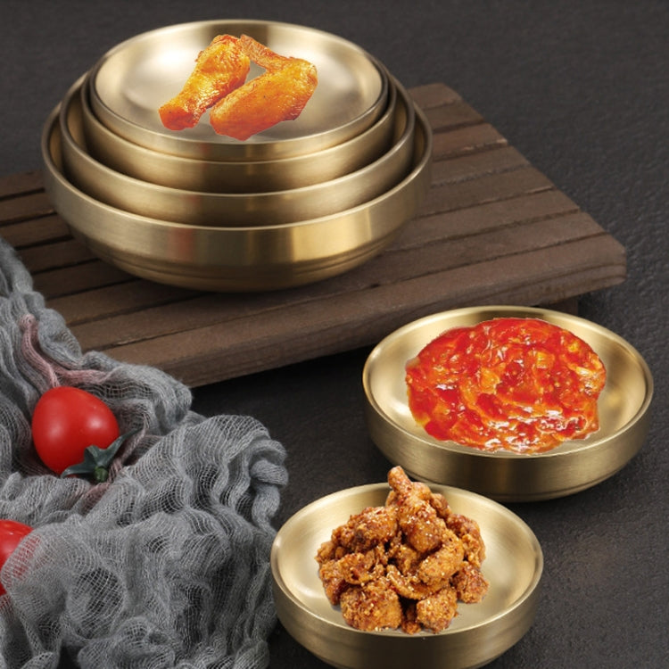 304 Stainless Steel Sauce Dish Kitchen Grill Seasoning Dish Cutlery, Model: 9cm Gold