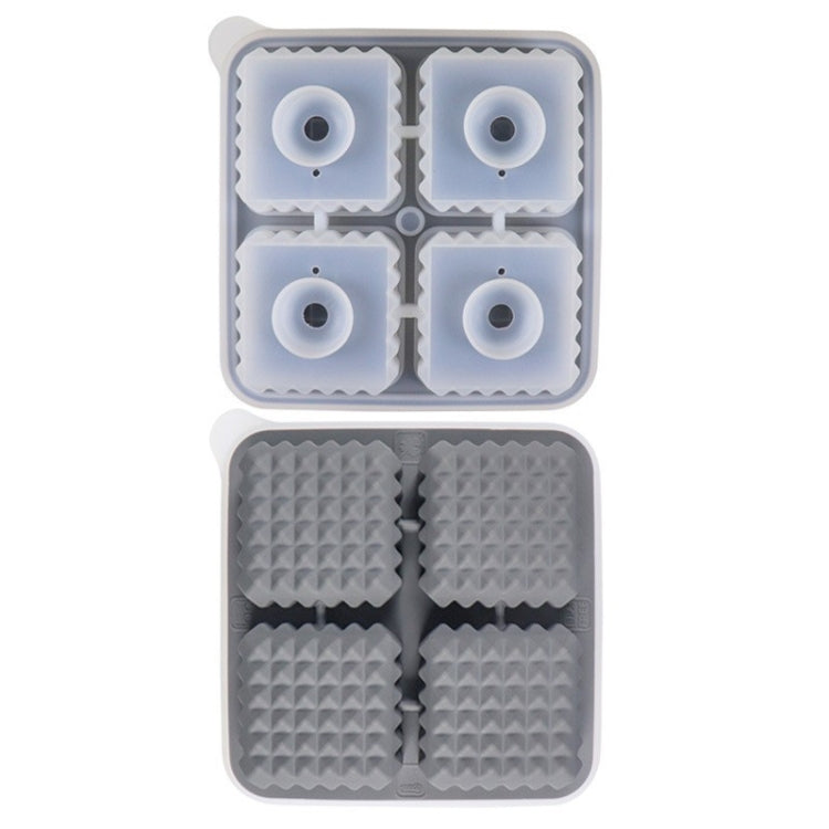 Bar Home Baking Silicone Ice Mold Whiskey Ice Box, Color: Gray Square