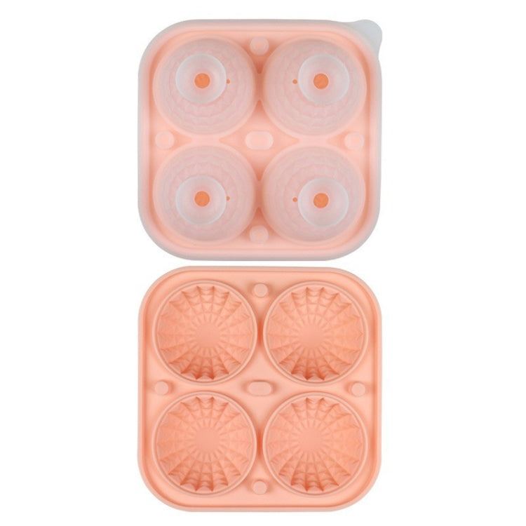 Bar Home Baking Silicone Ice Mold Whiskey Ice Box, Color: Pink Round