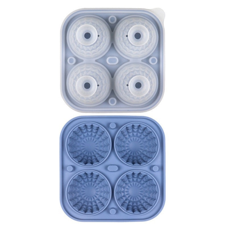 Bar Home Baking Silicone Ice Mold Whiskey Ice Box, Color: Dark Blue Round