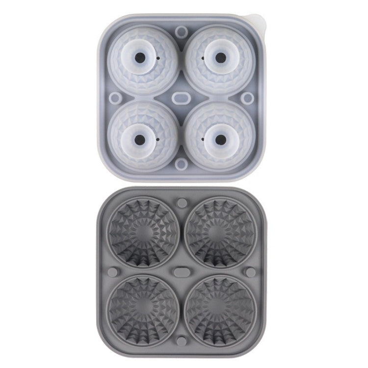 Bar Home Baking Silicone Ice Mold Whiskey Ice Box, Color: Gray Round
