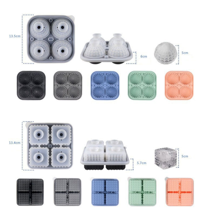 Bar Home Baking Silicone Ice Mold Whiskey Ice Box, Color: Green Round