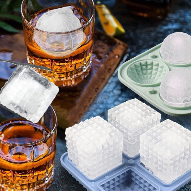 Bar Home Baking Silicone Ice Mold Whiskey Ice Box, Color: Dark Blue Round