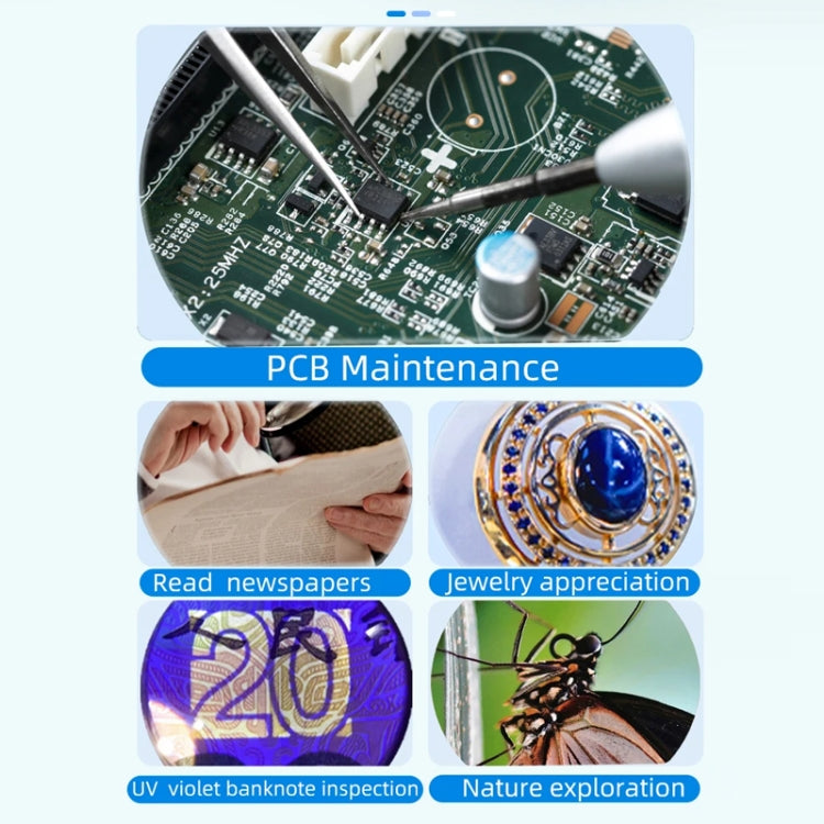 Digital Microscope Handheld High-Definition Electronic Magnifier - Black
