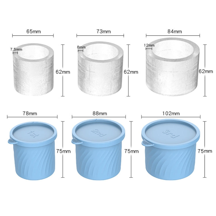 For Stanley Water Cup Silicone Ice Mould Ice Cubes Easy Release, Color: 3rd Blue