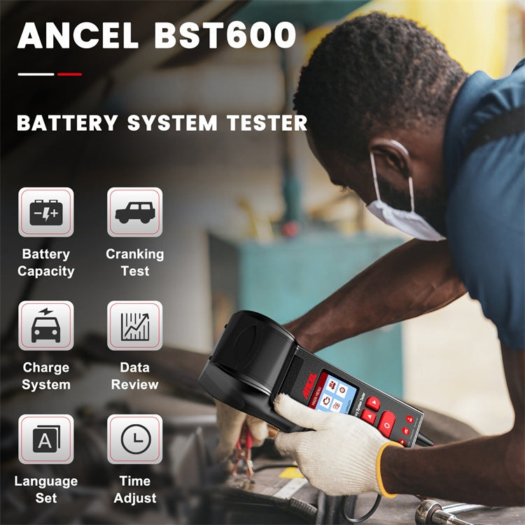 ANCEL 12V/24V Printer-Type Car Battery Tester Battery Power CCA Internal Resistance Life Detector - BST600