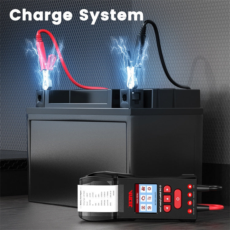 ANCEL 12V/24V Printer-Type Car Battery Tester Battery Power CCA Internal Resistance Life Detector - BST600