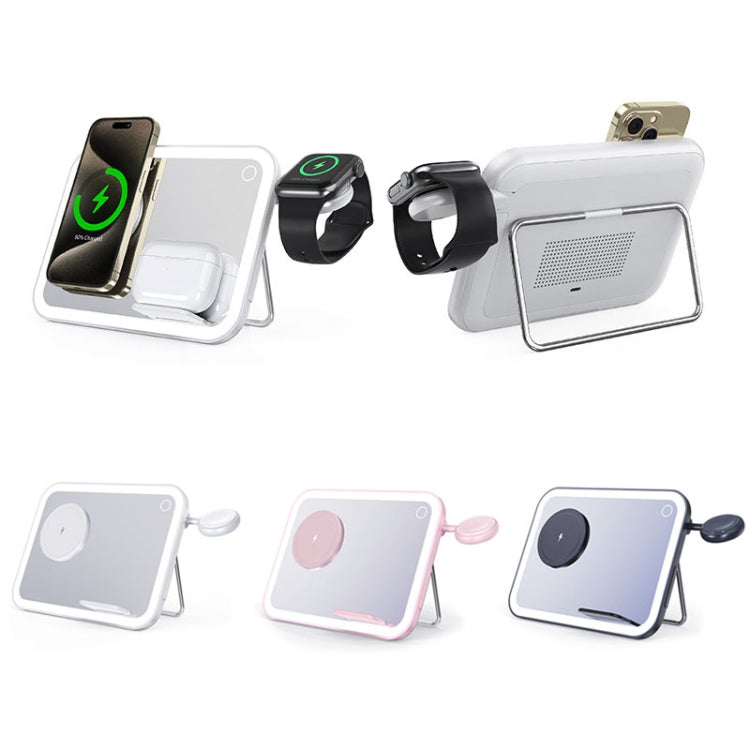 7.5W 3-in-1 MagSafe Magnetic Folding LED Makeup Mirror Night Light Wireless Charger