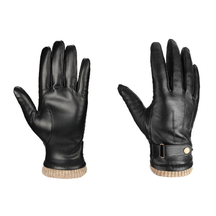 Autumn And Winter Padded Leather Gloves Business Simple Outdoor Sports Warm Gloves, Size: S