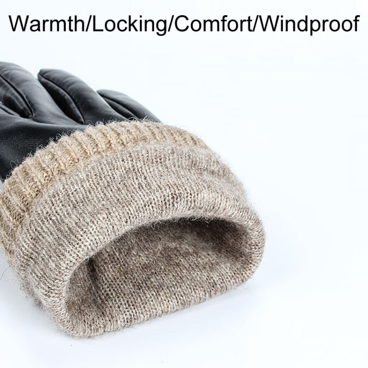 Autumn And Winter Padded Leather Gloves Business Simple Outdoor Sports Warm Gloves, Size: S