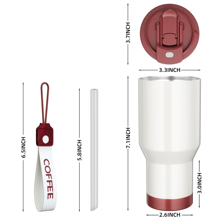 Stainless Steel Car Coffee Mug Double-Wall Vacuum Keep Cold Insulated Cup With Lanyard, Capacity: 600ml