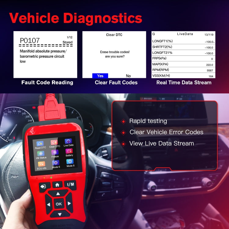 OBD Car Engine Fault Detector ELM327 Car Code Reader Card - JD906