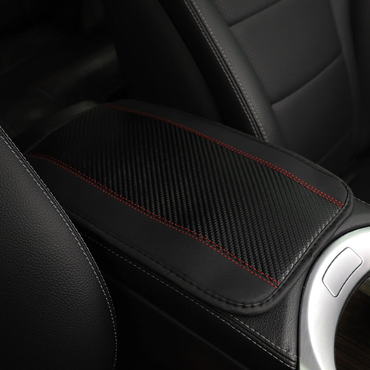 32x19cm PU Carbon Fiber Leather Central Armrest Box Cover Anti-slip Pad