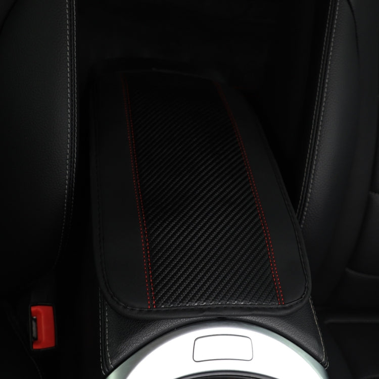 32x19cm PU Carbon Fiber Leather Central Armrest Box Cover Anti-slip Pad