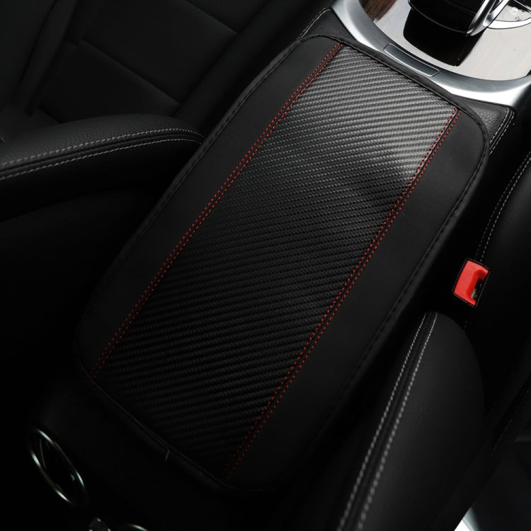 32x19cm PU Carbon Fiber Leather Central Armrest Box Cover Anti-slip Pad