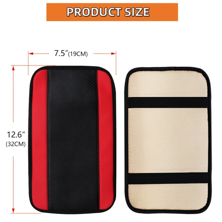 32x19cm PU Carbon Fiber Leather Central Armrest Box Cover Anti-slip Pad
