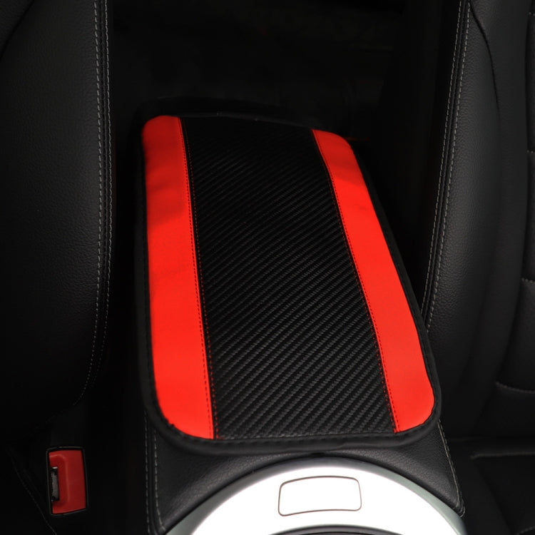 32x19cm PU Carbon Fiber Leather Central Armrest Box Cover Anti-slip Pad
