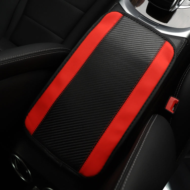 32x19cm PU Carbon Fiber Leather Central Armrest Box Cover Anti-slip Pad