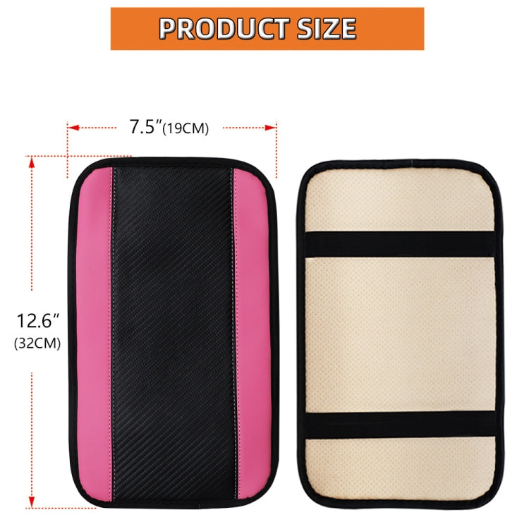 32x19cm PU Carbon Fiber Leather Central Armrest Box Cover Anti-slip Pad