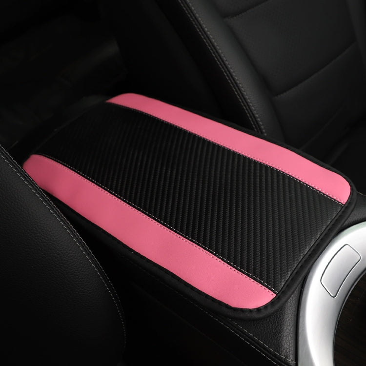32x19cm PU Carbon Fiber Leather Central Armrest Box Cover Anti-slip Pad
