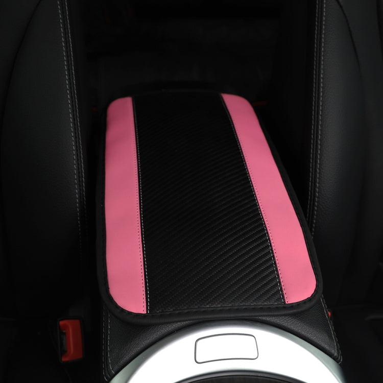 32x19cm PU Carbon Fiber Leather Central Armrest Box Cover Anti-slip Pad