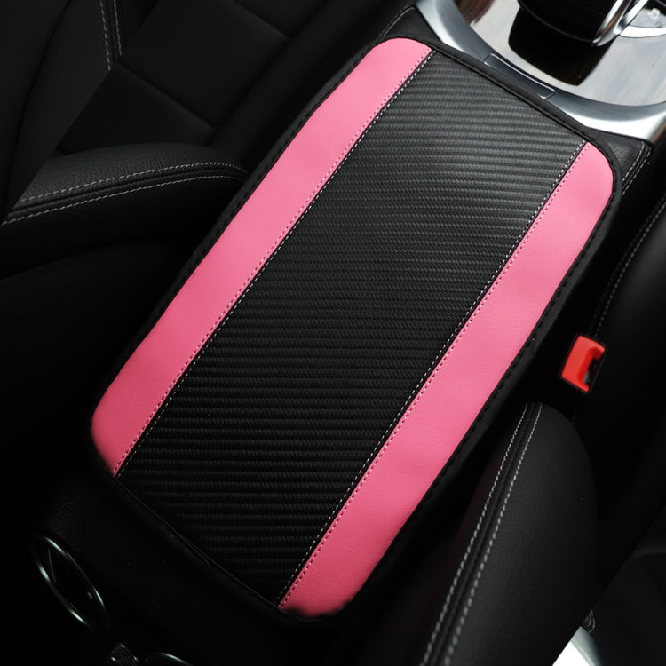 32x19cm PU Carbon Fiber Leather Central Armrest Box Cover Anti-slip Pad