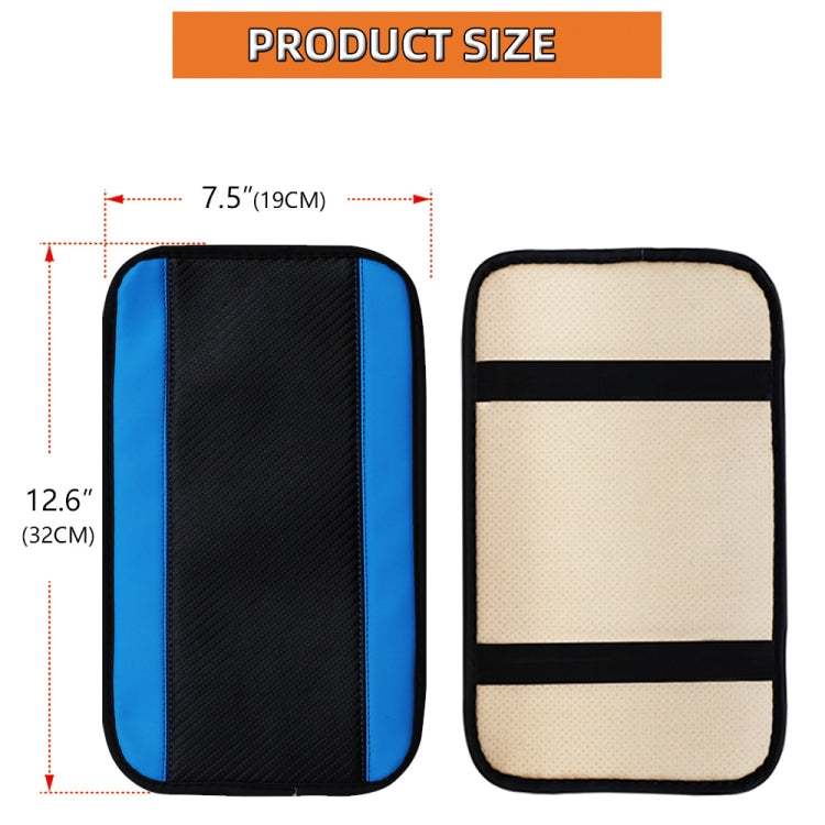 32x19cm PU Carbon Fiber Leather Central Armrest Box Cover Anti-slip Pad