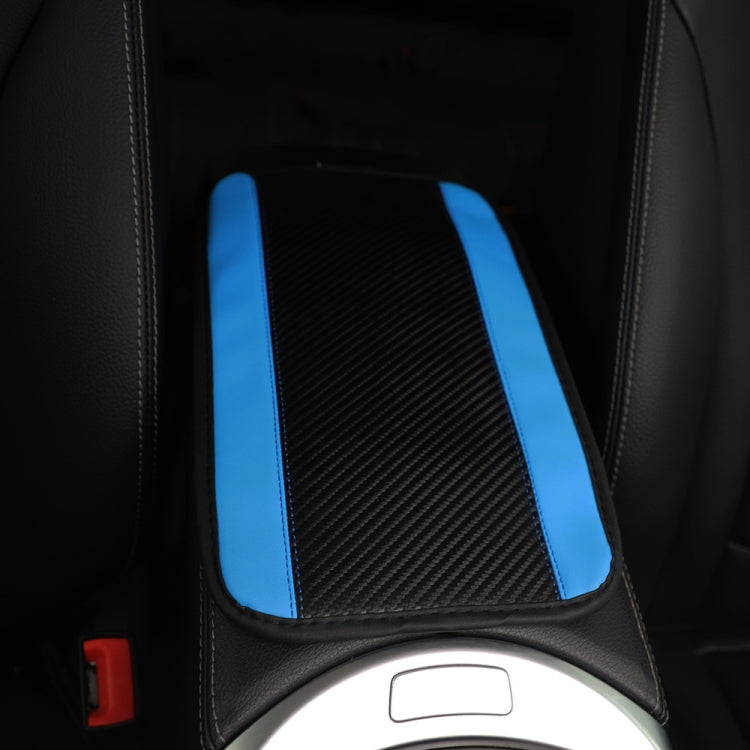 32x19cm PU Carbon Fiber Leather Central Armrest Box Cover Anti-slip Pad