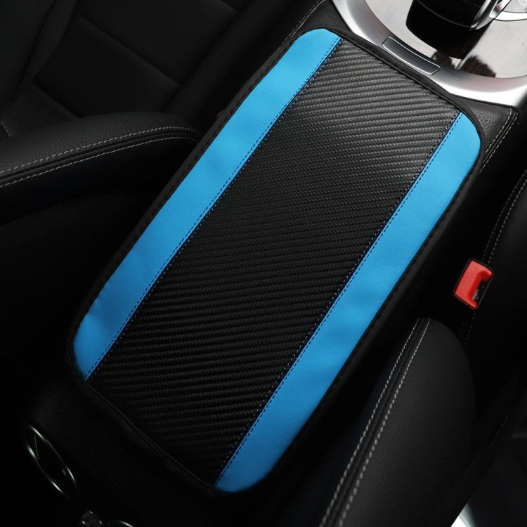 32x19cm PU Carbon Fiber Leather Central Armrest Box Cover Anti-slip Pad