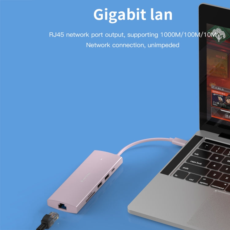 Blueendless 4K60Hz + Gigabit LAN + Data Type-C Docking Station, Spec: 6-in-1 Gray
