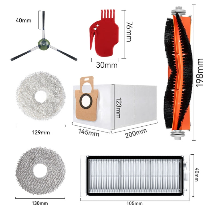 For Dreame L20 Ultra / X20 Pro / X20 Pro Plus Robot Vacuum Accessories 1pair Black Side Brush