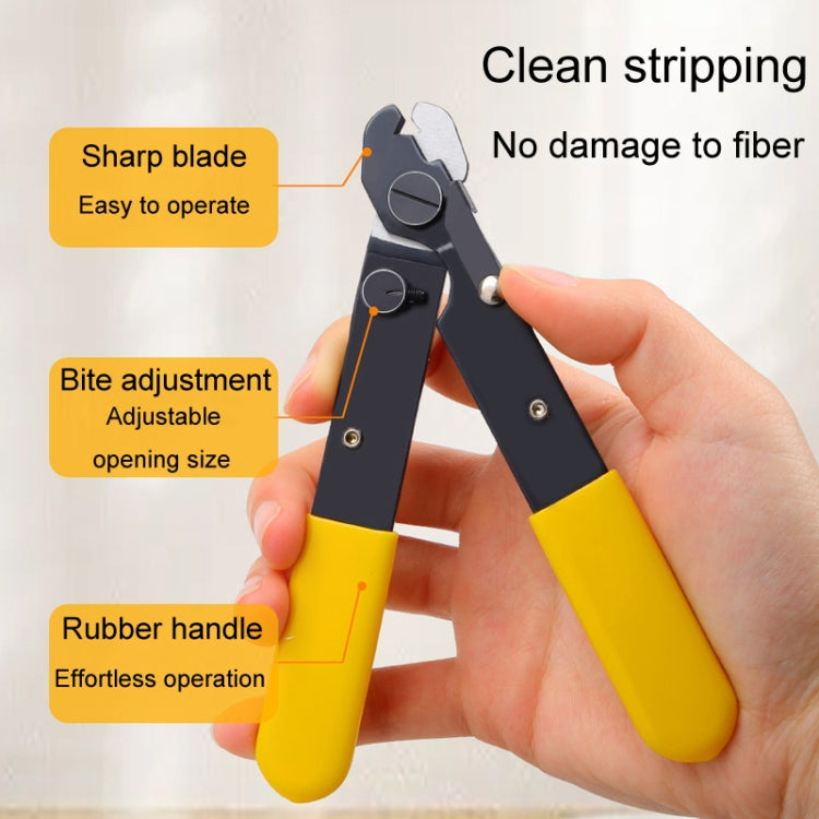Fiber Optic Single Jaw Miller Pliers Cable Coating Stripper - Yellow