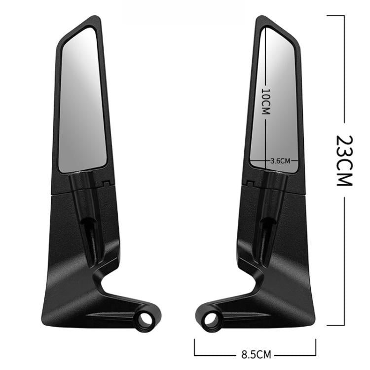 1pair Motorcycle Modification Accessories Invisible Wing Mirror Motorcycle Universal Adjustable Rearview Mirror - Black