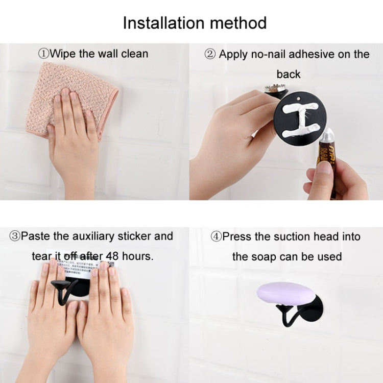 Bathroom Magnetic Soap Holder Non Punch Wall Mounted Stainless Steel Soap Holder - Black