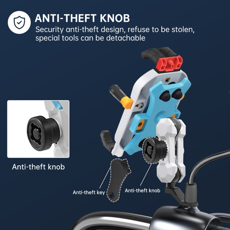 Colorful Motorcycle Shock-absorbing Navigation Mobile Phone Holder - Mirror Mount